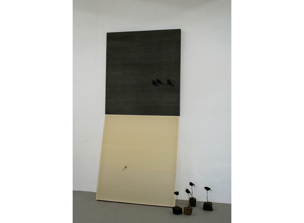 Kaum wahrnehmbar /  2015 / Harz, Pigmente, zweiteilig / 210 x 95 cm